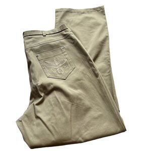 Lanasport slacks stone Size 16 NWT 4 pockets cotton stretch belt loops